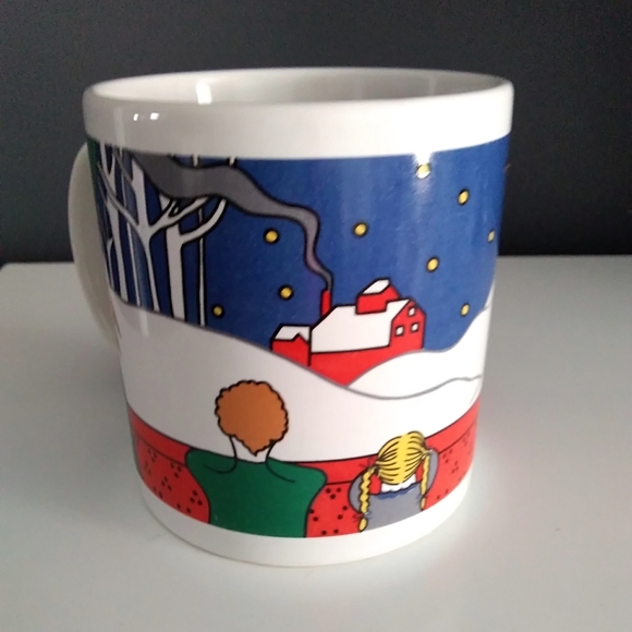 VINTAGE Ceramic Winter Scene Mug - Picture 3 of 5